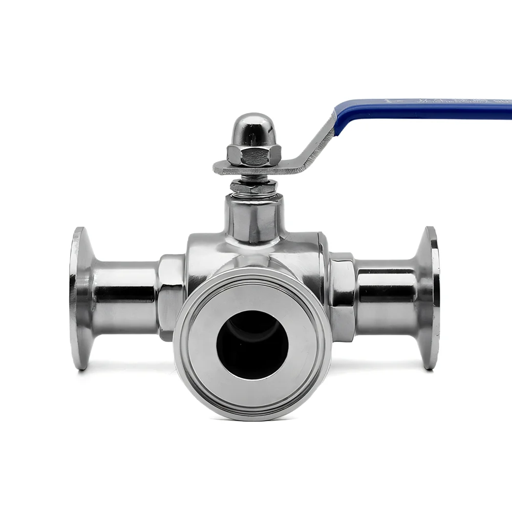 Sanitär-3-Wege-Kugelhahn aus SS304-Edelstahl – 19–51 mm T/L-Anschluss, Zwinge, Tri-Clamp, 1,5 Zoll/2 Zoll, für pharmazeutische Lebensmittel, Homebrew – Detail 5