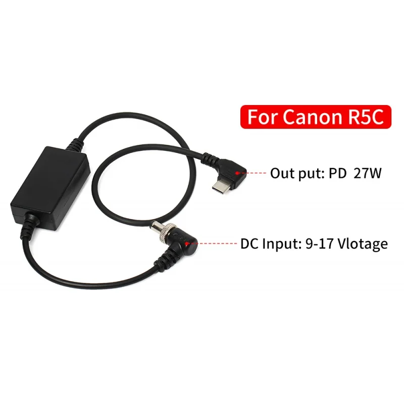 ZITAY DC ถึงสายไฟกล้อง Type C สําหรับ Canon R5C