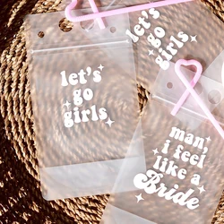 Custom 20pcs Drink Pouches with Straw Bridal Party Pool Beach Girls Weekend Cocktail Bags Portable Juice Cold Beverage Bag