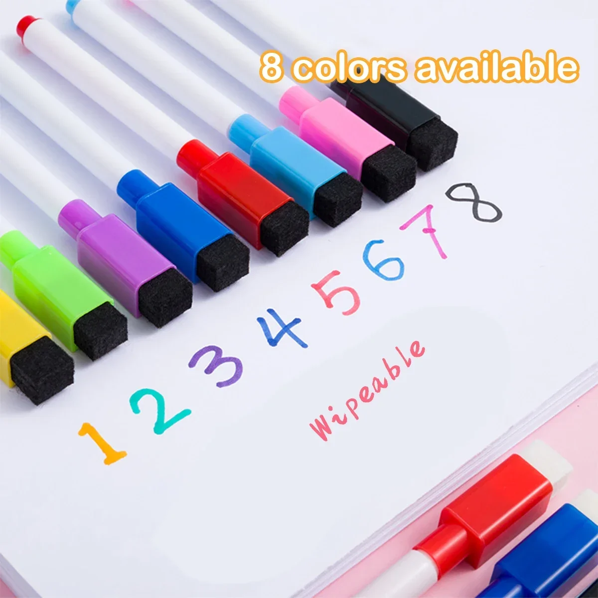 Apagável Magnetic Whiteboard Pen, Blackboard Note, Numeração Papelaria, Escritório Ensino Suprimentos, Classroom Use, Opções de Cor