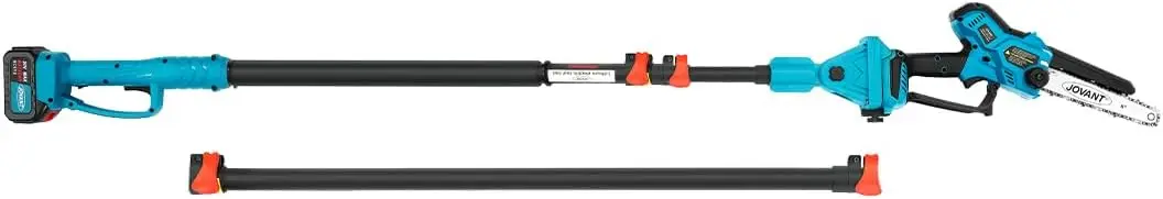 

Cordless Pole Saw with 1 Max 20V*6Ah Battery, 8inch Chainsaw and Pole Tree Trimmer. Electric Pole Saw and Branch Cutter Battery