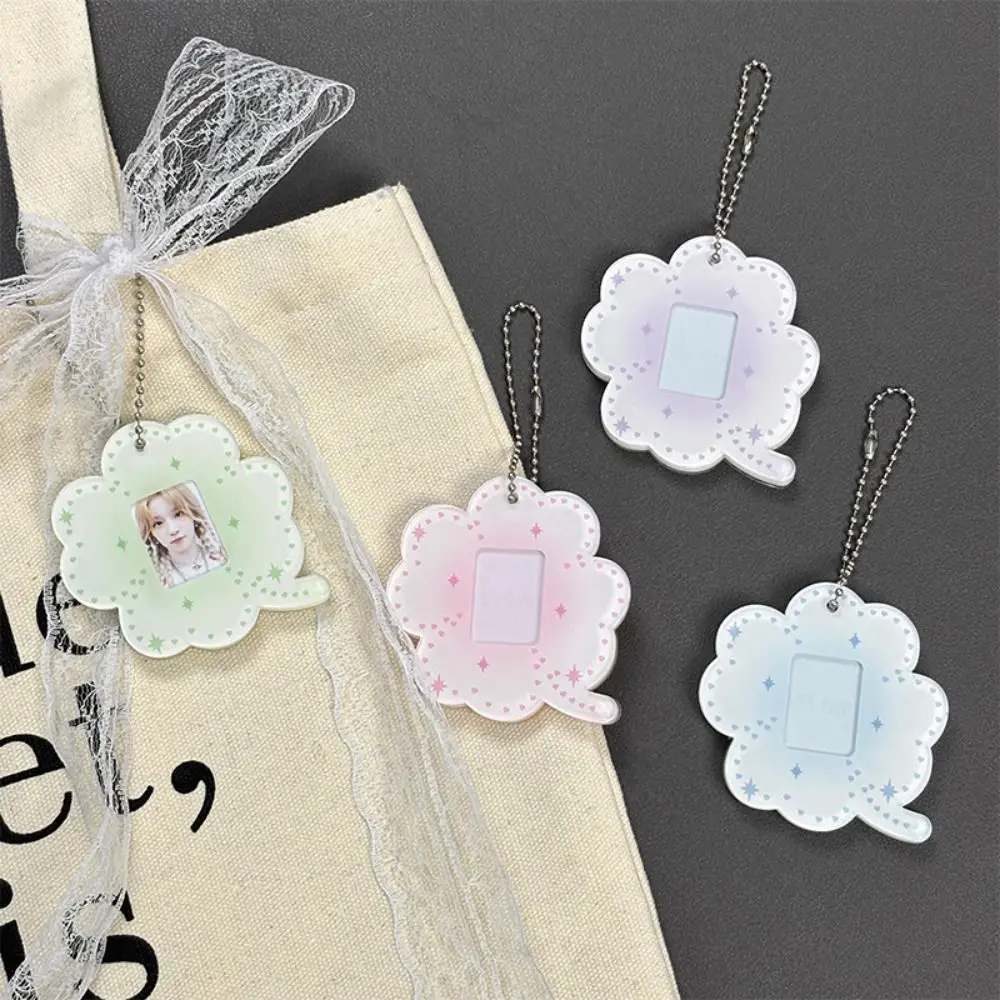 

Portable Clover Kpop Photocard Holder Pendant Cartoon Mini Photo ID Card Holder Collectible Cute PVC Card Holders