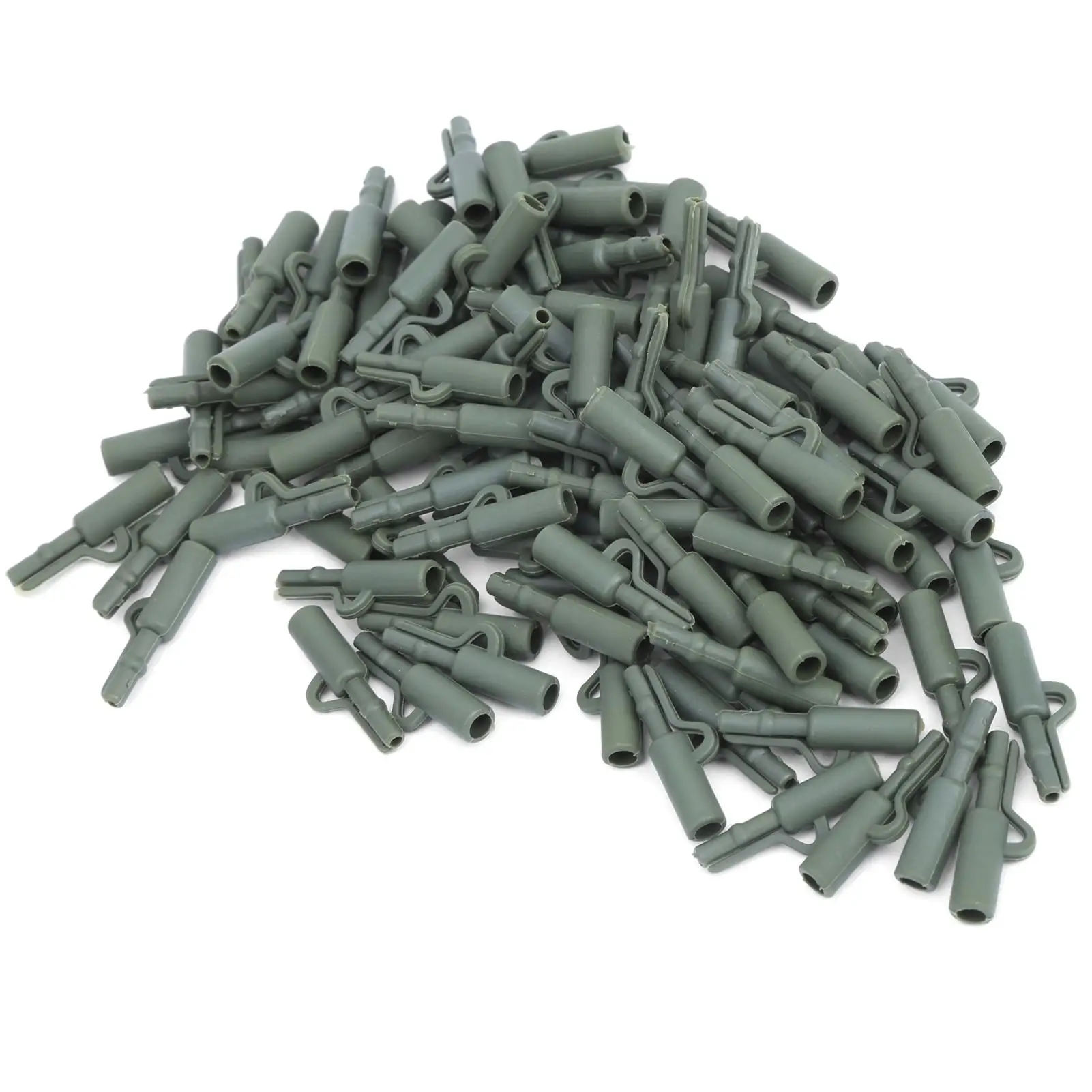 35MM Carp Fishing Rig Sleeves with Clips 100pcs Anti-Tangle Safety Connectors Tackle Accessories for Pesca Fishing