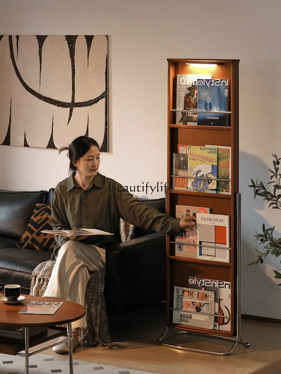 

09 Vintage Solid Wood Full-Length Mirror Floor Storage Display Home Movable Mirror