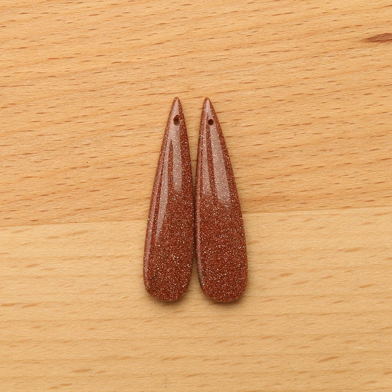 

Red Sand Sun Sita Fashion Style Women's Earrings with Semiprecious Stone Jewelry Accessory 37x9x4mm 3.6g