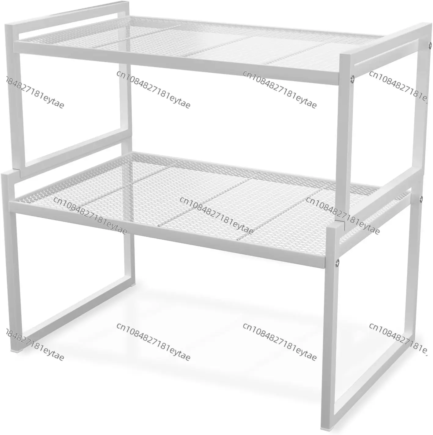 

2 Piece Stackable Sturdy Metal Countertop Shelf Rack Kitchen Storage Organizer Cabinet Shelving Unit for Home Organization