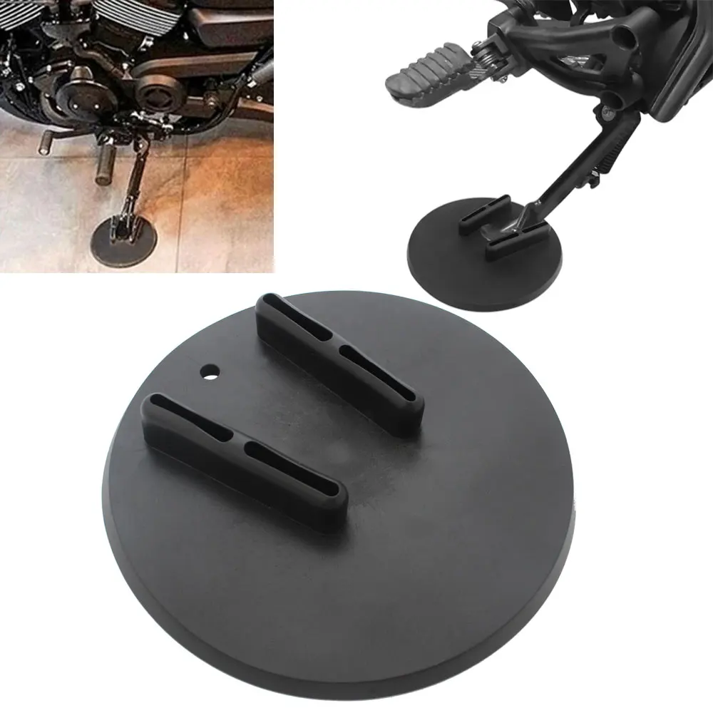 Motorcycle Side Kickstand Pad Kick Stand Coaster Puck For Harley Touring Road King Electra Glide Sportster 883 1200 Accessories