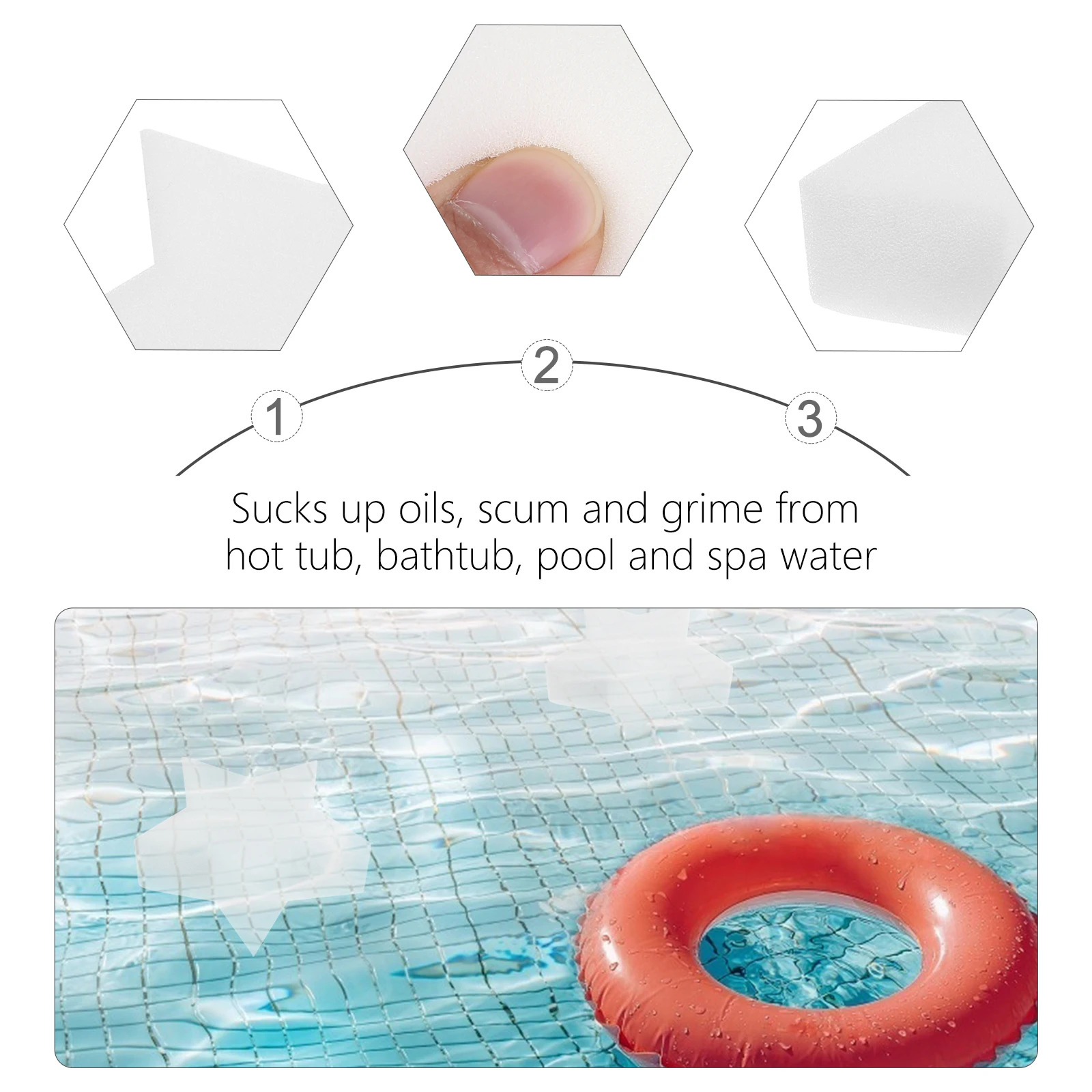 

8pcs Star Shaped Pool Filter Cotton Sponge Absorbing Oil Grime for Hot Tub Spa Bathtub Swimming Bathroom Facilities