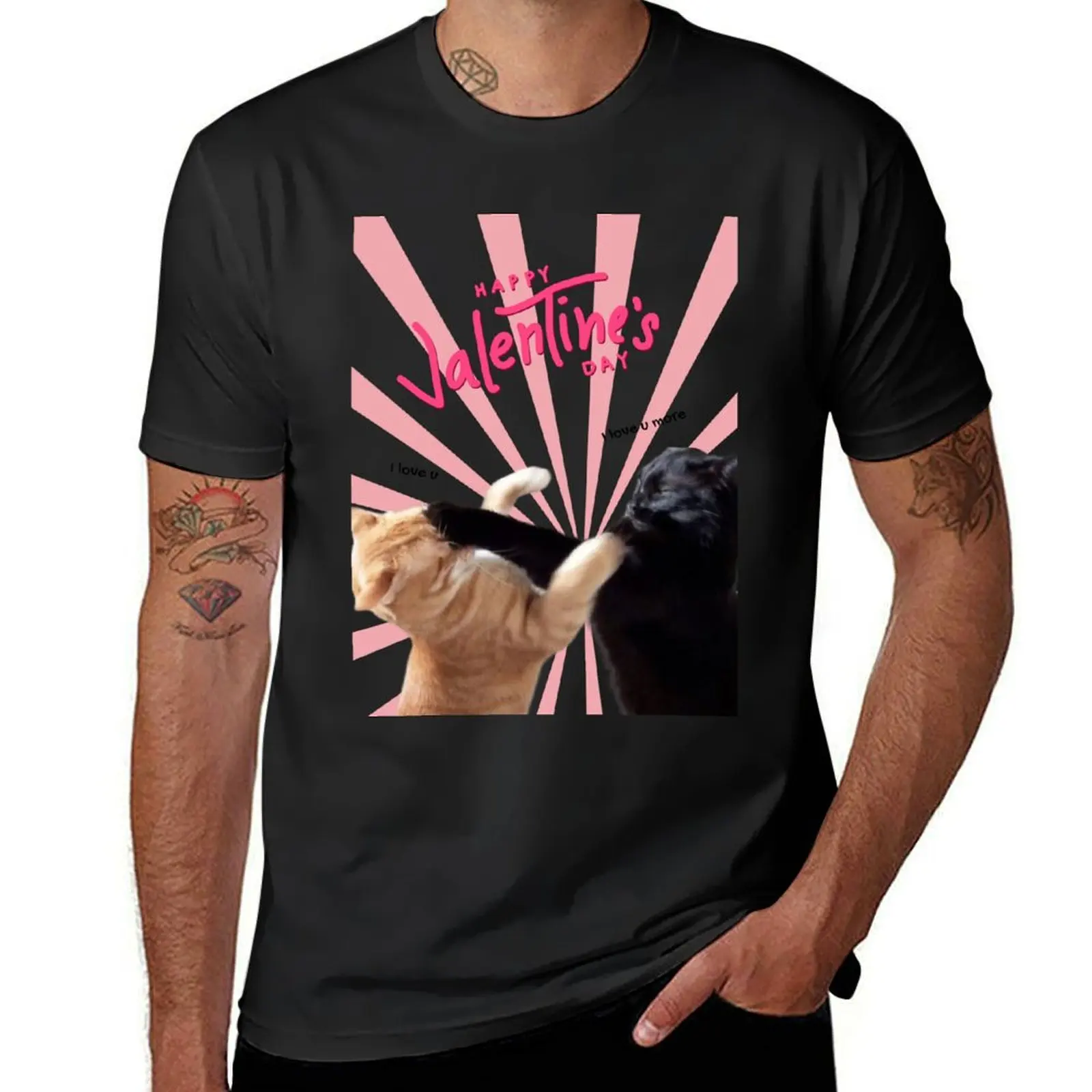 

I Love You Cat Couple Funny T-Shirt summer clothes aesthetic clothes T-shirts for men cotton