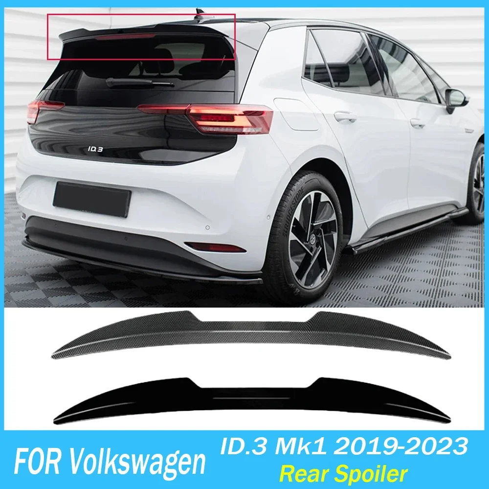 Rear Spoiler Cap For Volkswagen ID.3 Mk1 2019-2023 Extensions Flaps Wing Car Rear Trunk Roof Spoiler Body Kits