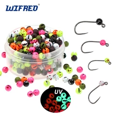 Wifreo 20PCS Mottled Slotted Tungsten Beads Head with Dot for Jig Hooks Nymphs Fly Tying Fishing Materials Weights 2.5mm ~3.5mm