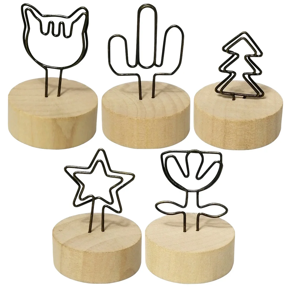 5Pcs Picture Clips Stand Reusable Tabletop Card Clip Elegant Place Card Holder for Christmas Wedding Centerpiece Display