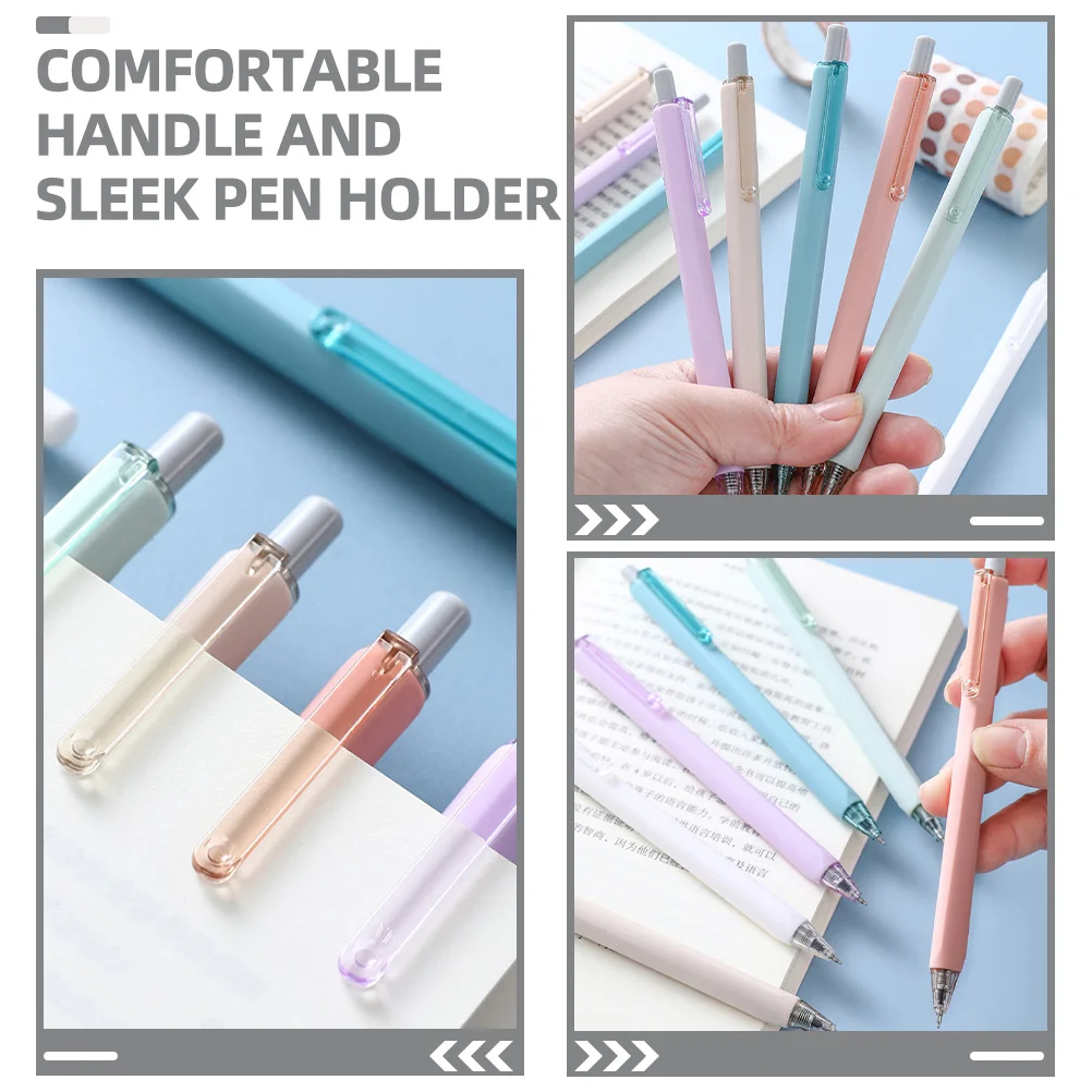 

6pcs Press Type Ballpoint Fresh Style Smooth Writing Ink Pens For Students School Office Decorative Practical Writing Pens