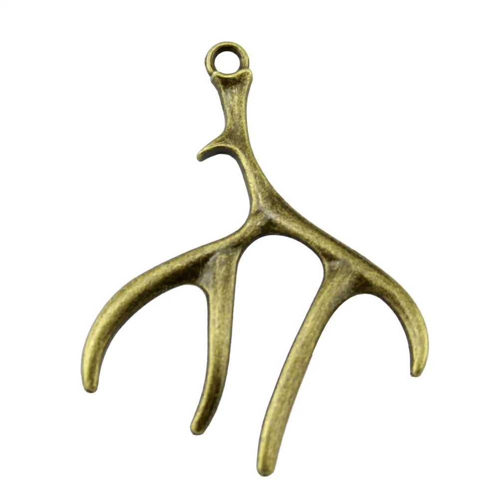 Wholesale 50pcs/bag 51x40mm Pendant Antlers Christmas Antlers Pendant Charm For Jewelry Making Christmas Antlers Pendants