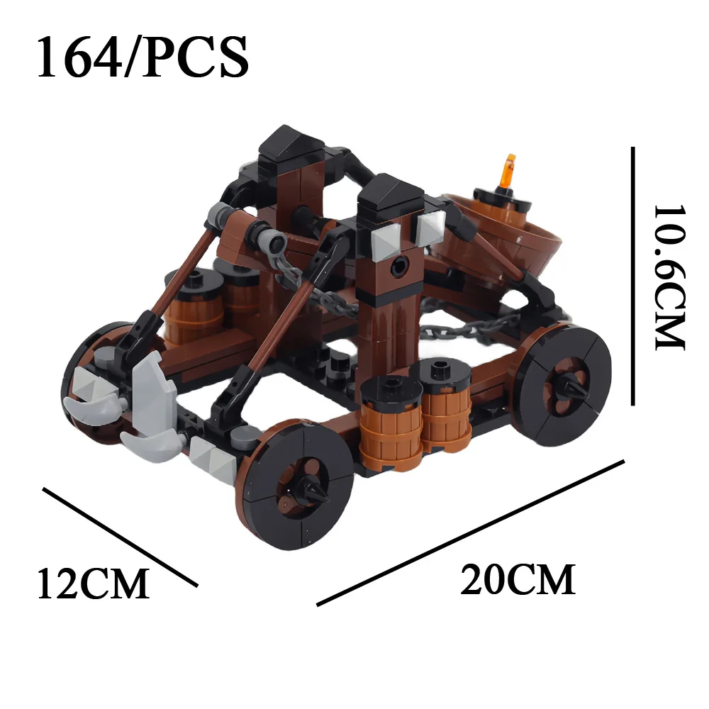 Middle Ages Military MOC Building Blocks Catapult Vehicle Siege Weapon Stone Throwing Machine Bricks Toys Compatible With LEGO