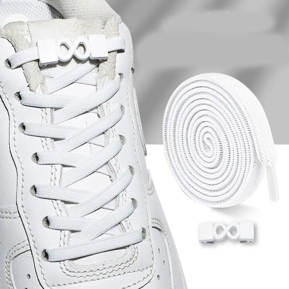 1pair NEW Tie-Free No Tie Shoelace Metal Lock Quick Fit Elastic Shoelaces Adjustable Lazy Shoes Lace Shoe Accessories