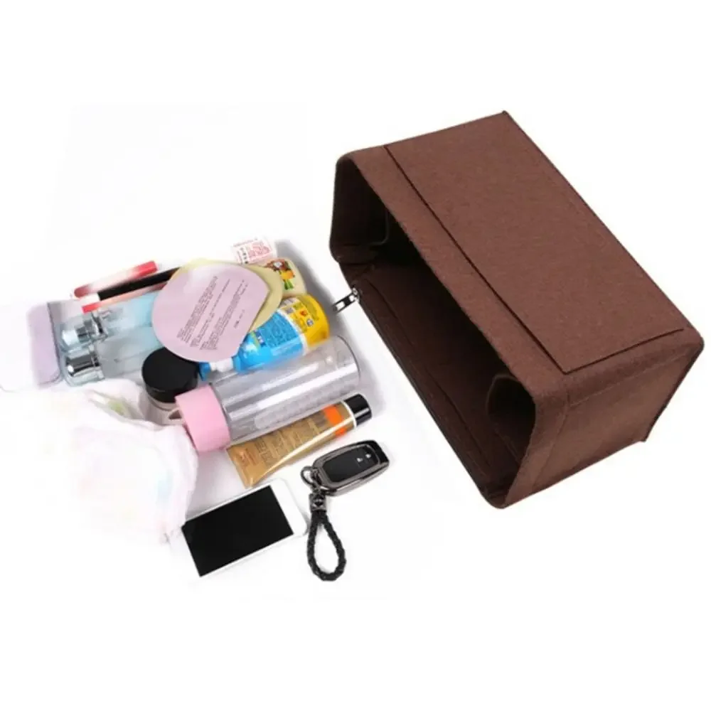 ネバーフル シンプル フェルト ハンドバッグ インサートバッグ バッグサポート ポータブル パースライナー マルチポケット ストレージ オーガナイザー バッグオーガナイザー