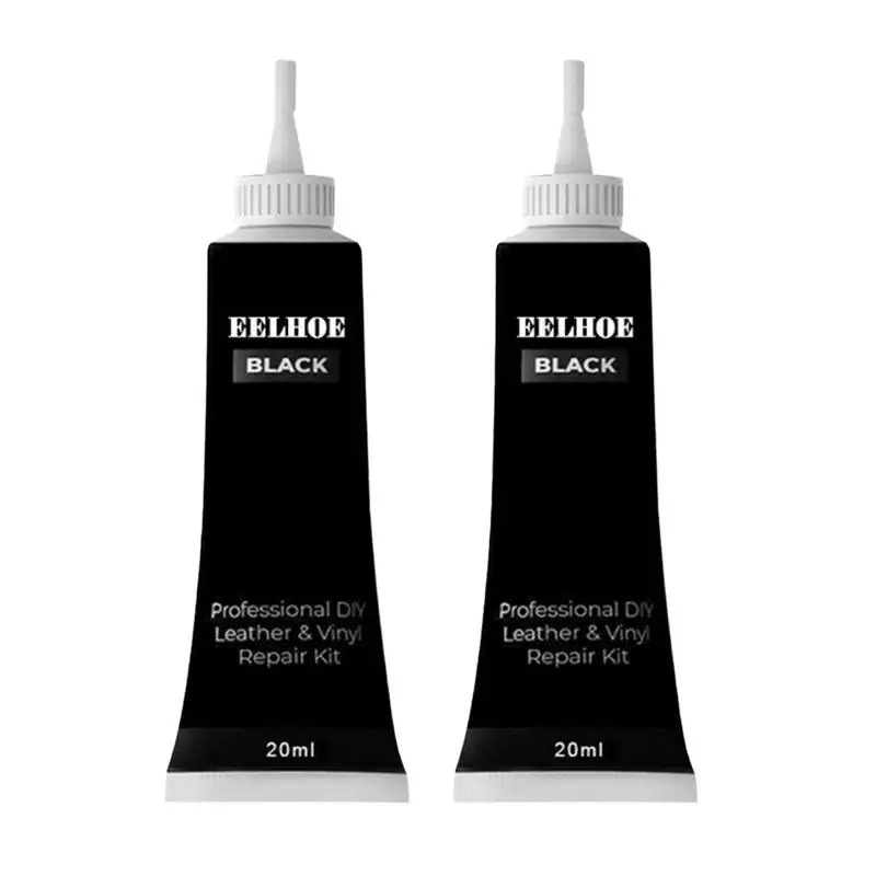 2PCS Leather Repair Gel Black White Auto Complementary Color Paste Cream Car Seat Sofa Holes Shoes Cleaner Skin Scratch Repair