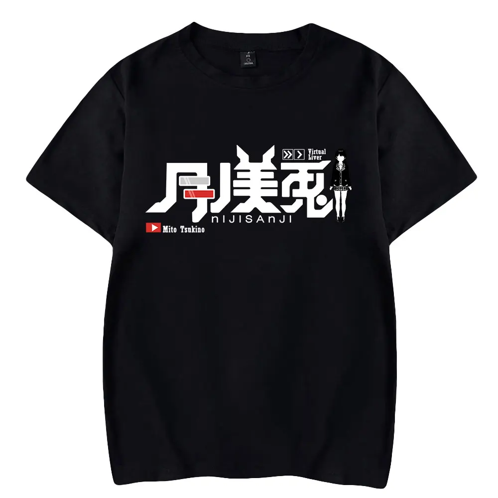 

2026 Tsukino Mito VTuber T-shirt Crewneck Short Sleeve Women Men's Tshirt Harajuku Streetwear Japanese Anime Clothes