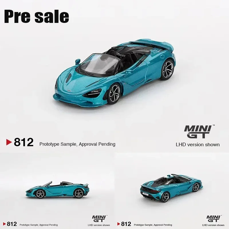 Pressa MINIGT 812 1:64 750S Spider Belize Blue Diecast Model Collection Toys