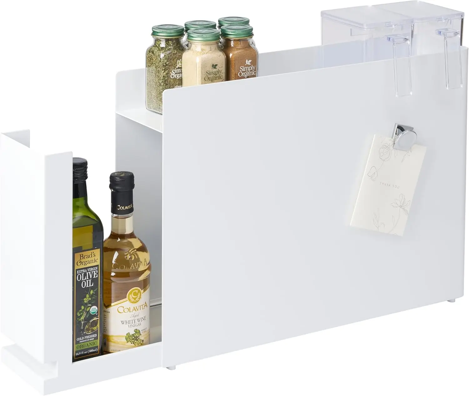 

Home Tower Seasoning Condiments Spice Rack With Drawer, Kitchen Food Storage Container - Steel