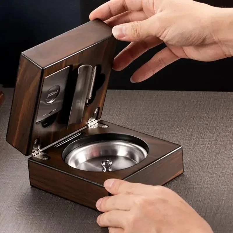 High-end multi-functional creative cigar ashtray high-end two-in-one portable one-piece ashtray