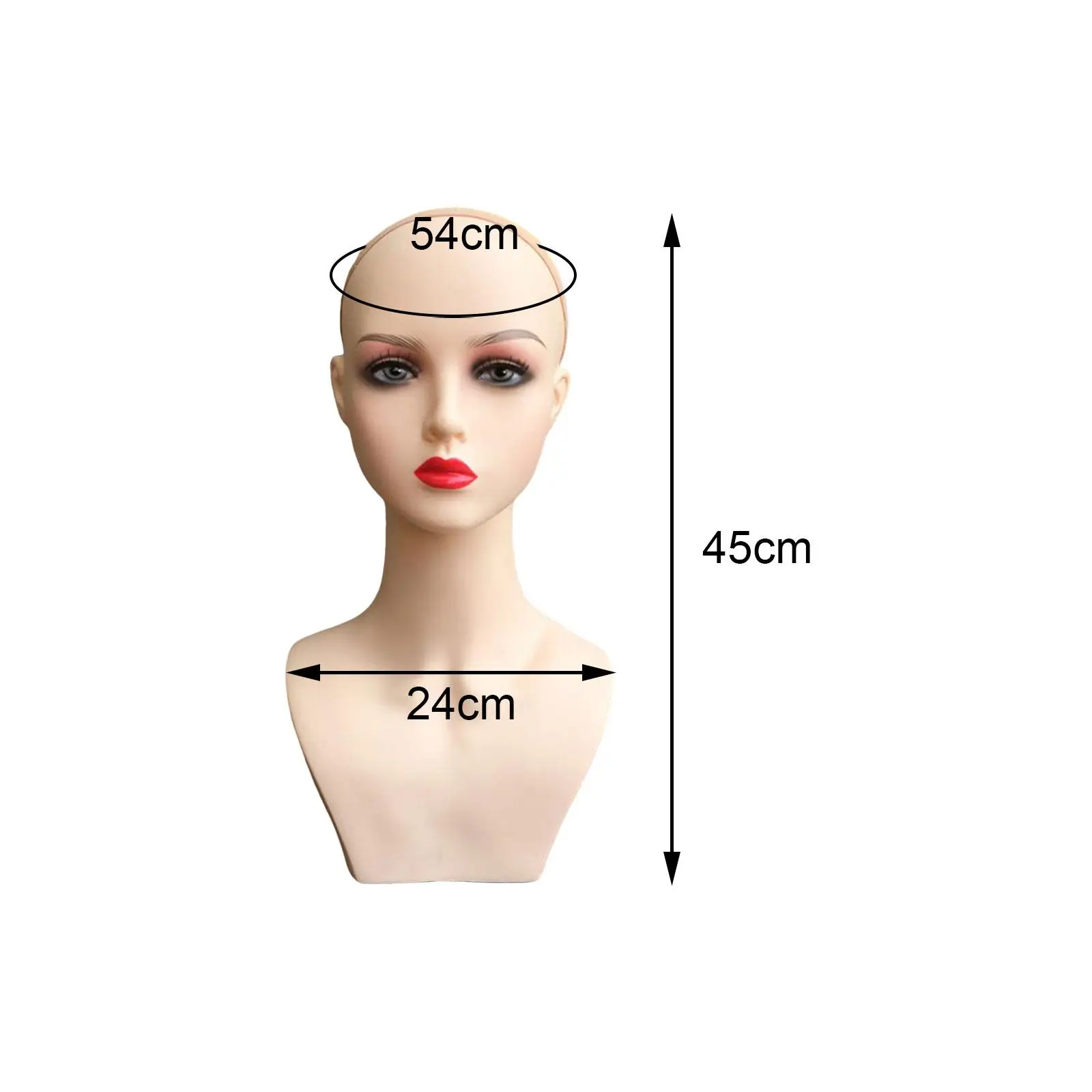 Female Wig Head Mannequin with Shoulder Stable Professional with Makeup Manikin Wig Head Wig Display Stand for Scarf Glasses