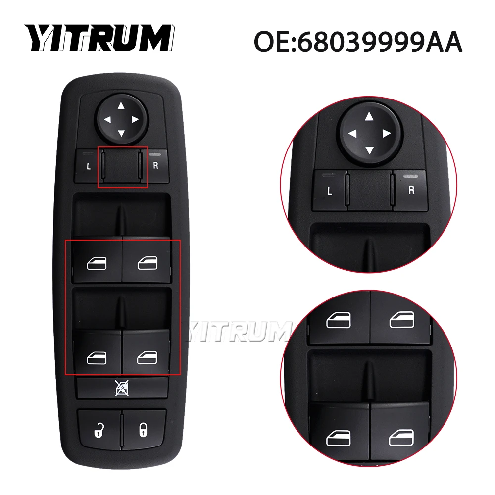 YITRUM 68039999AA 7B0959857D  Car Lifter Window Switch For Dodge Nitro Journey Chrysler Town & Country 2008-2009