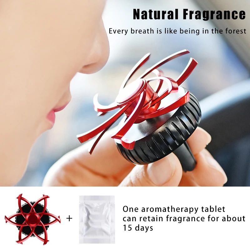 Car Fragrance Bidirectional Rotation Perfume Snowflake Diffuser -Refreshing Aroma, Cool Design, Multiple Scents, Easy Vent Attac