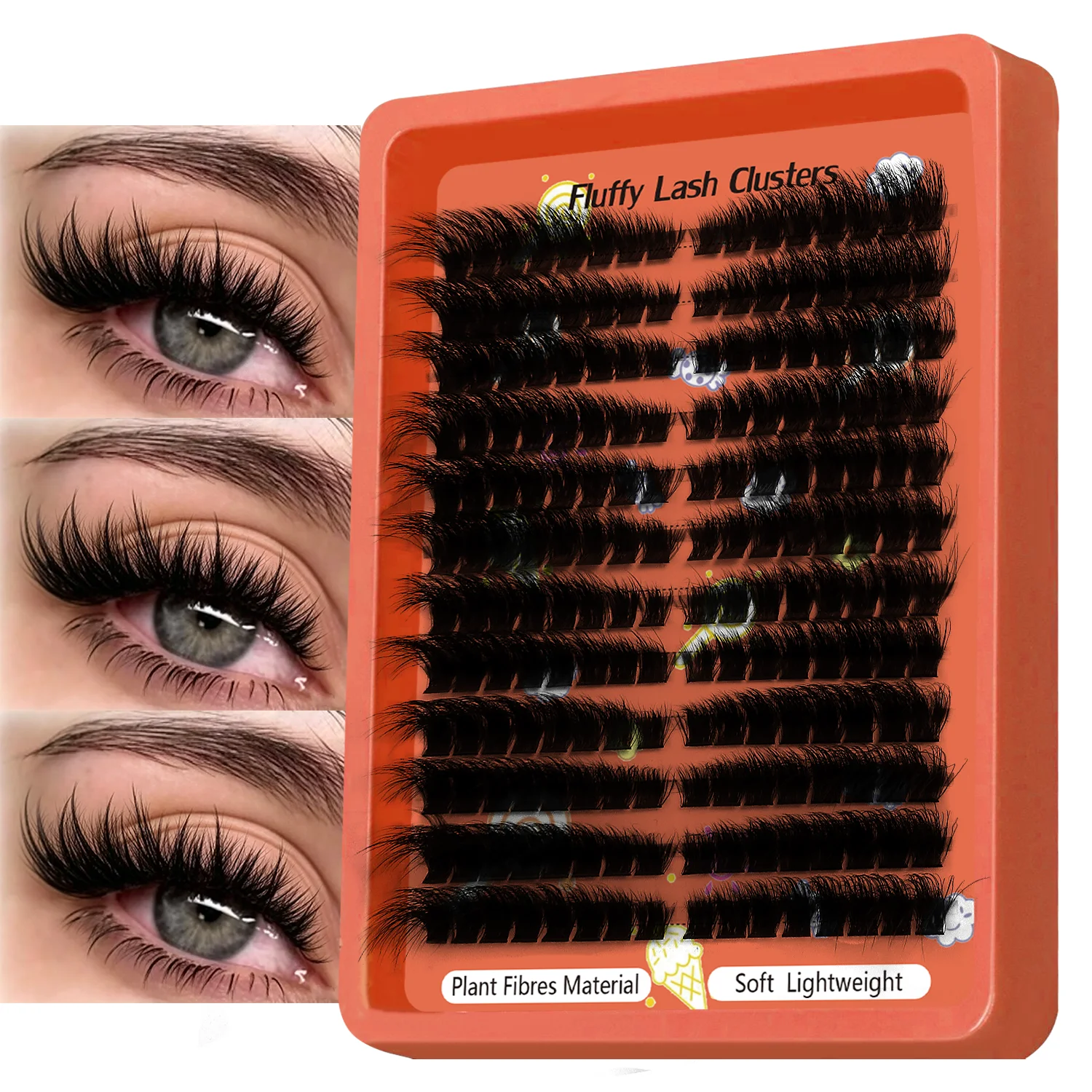 Eyelash Extension Volume Cat Eye - DIYボリュームラッシュエクステ キャットアイ 100D 8D ふわふわDカール 0.05mm
