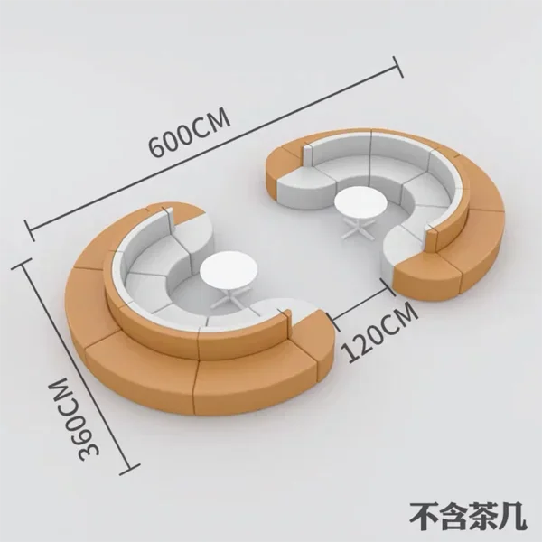 Creative rest area Leisure sofa Coffee table combination Simple S arc leather reception Waiting office
