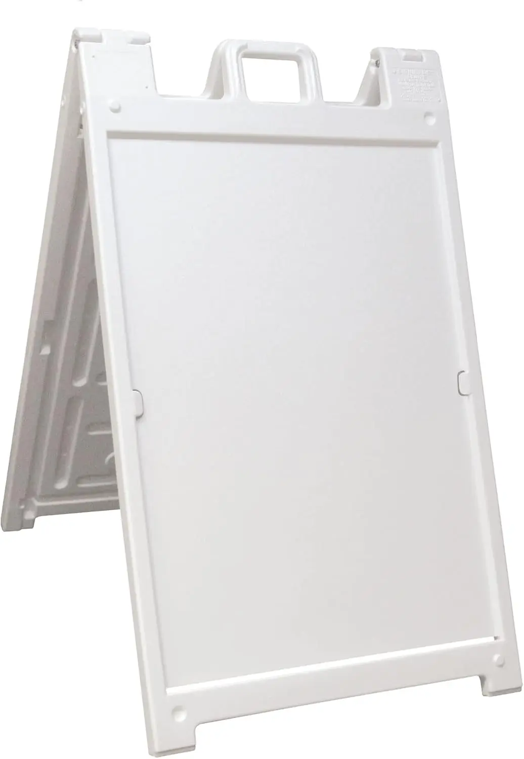 

White Plasticade Signicade Deluxe A Frame Sidewalk Curb Sign Portable Folding Double Sided Display with Quick Change System