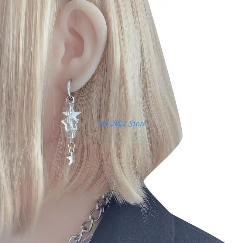 

G5GC Fashion Star Skeleton Bear Bowknot Pendant Earrings Y2K Dangle Earrings Jewelry