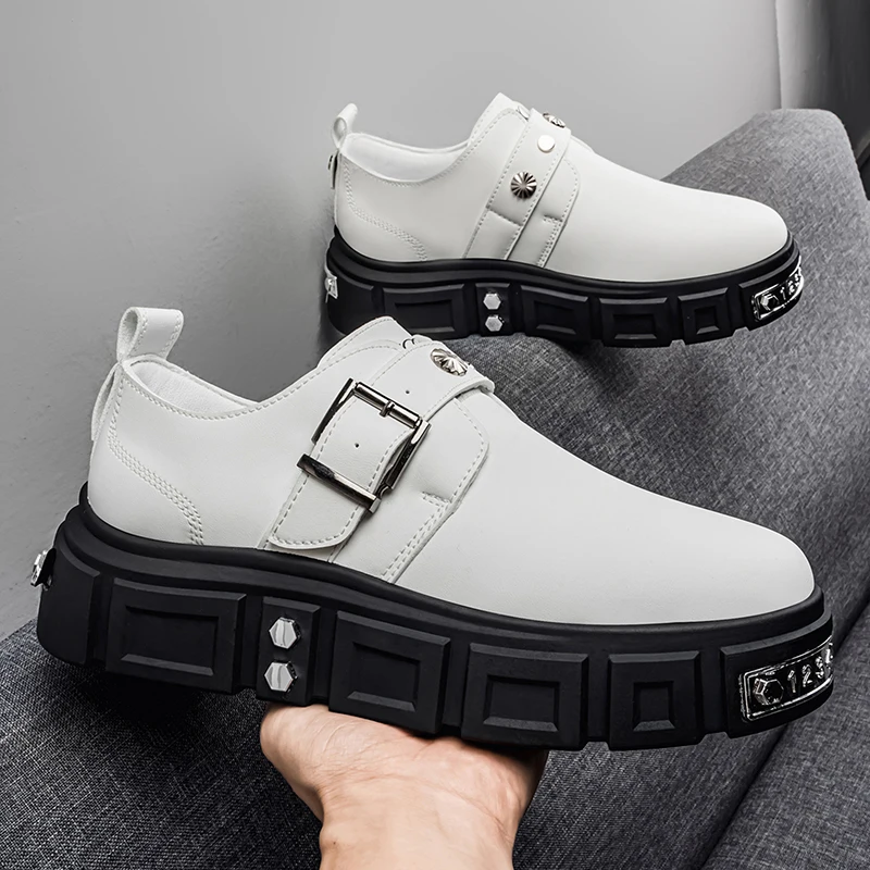 

Оригинальные мужские кроссовки на толстой подошве в уличном хип-хоп стиле, повседневные дизайнерские туфли с заклепками, вулканизированные.