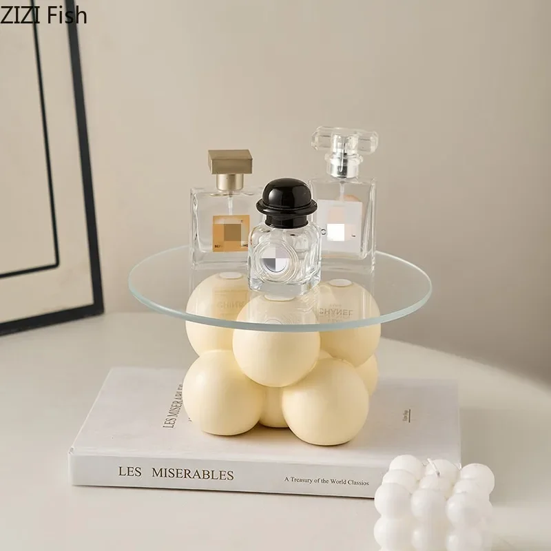 Table Storage Shelf Organizer Storage Tray Decorative Plate Jewelry Key Tray Aromatherapy Plate Dim Sum Dish Snack Plates