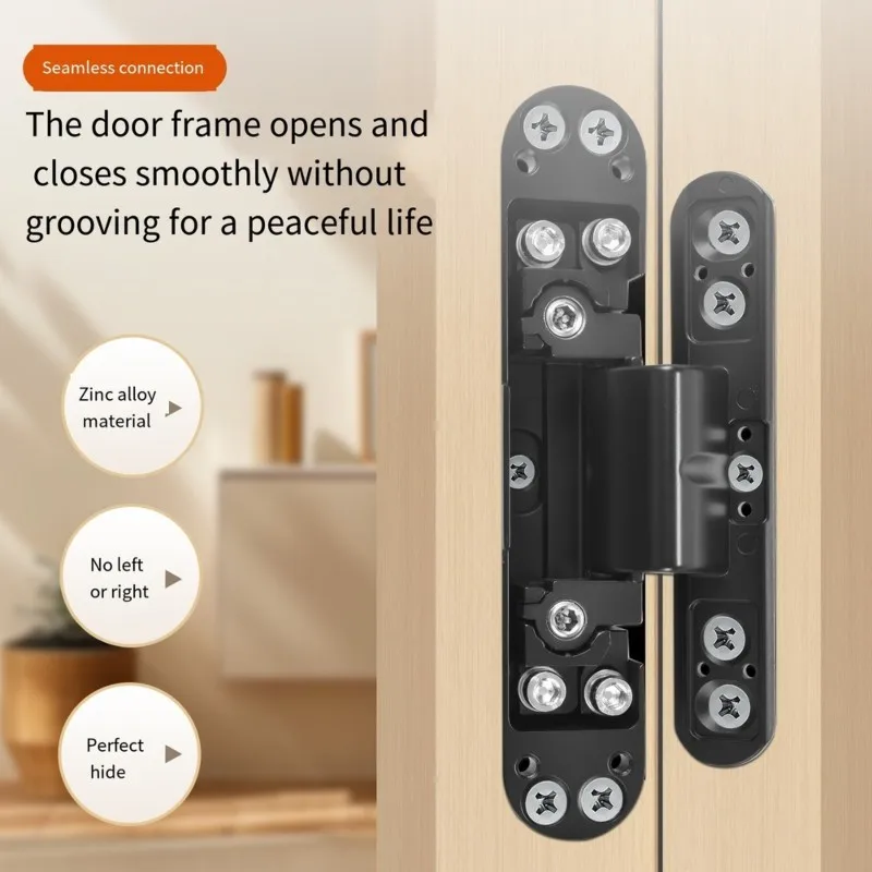 3D Adjustable Concealed Door Hinge For Wooden Doors - Heavy Duty Invisible Cross Hinge For Flush Doors