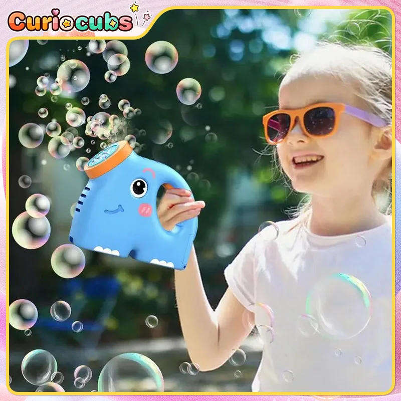 Elephant Bubble Gun Electric Handheld Soap Bubble Blowing Maker Machine Portable Outdoor Toy Party Interactive Game Kid Gift