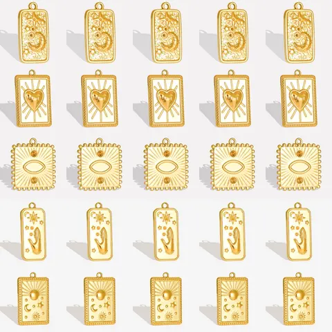 보석 제작용 기하학적 갤럭시 참, 큐빅 태양 달 펜던트, 보헤미안 DIY 목걸이, 부적 액세서리, 스테인레스 스틸, 7 개