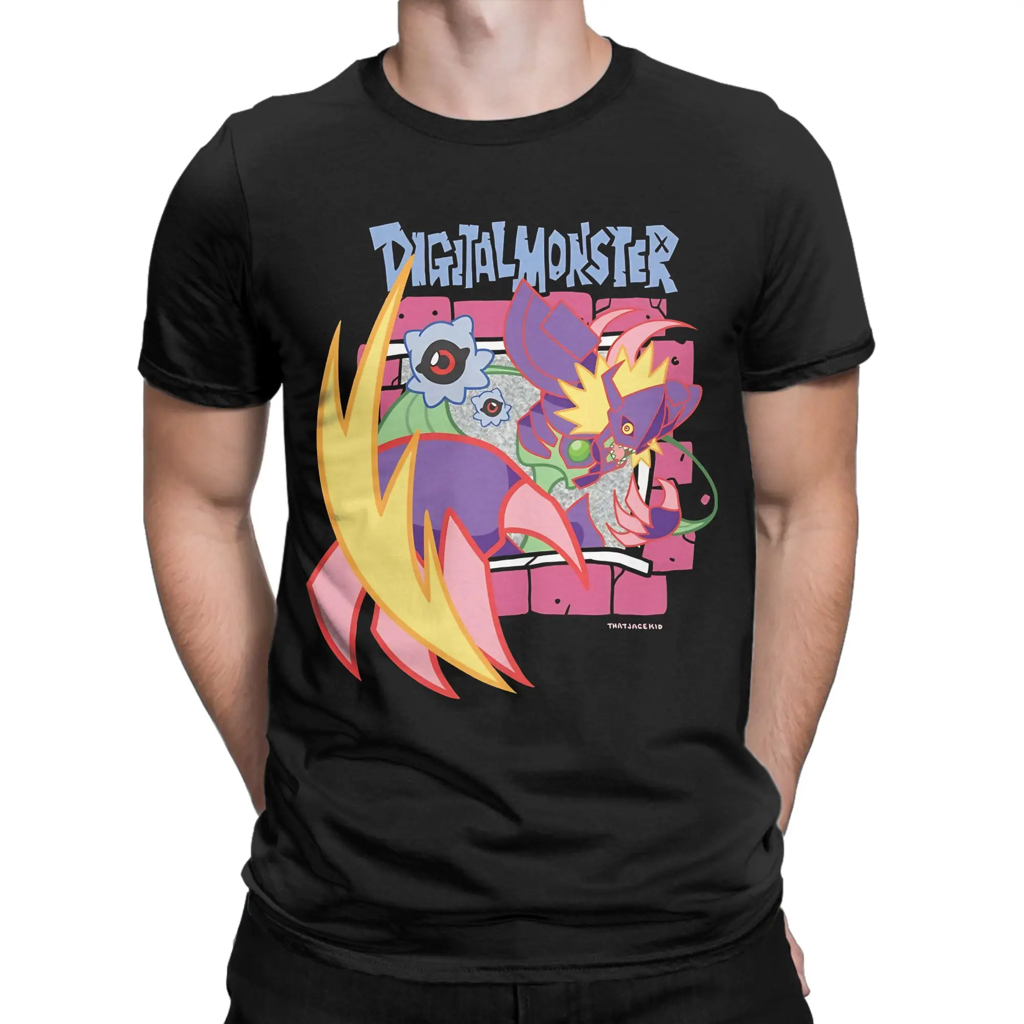 Diabolical Virus Novelty Graphic 100% Cotton T-Shirt D-Digimon Tees Tops For Men