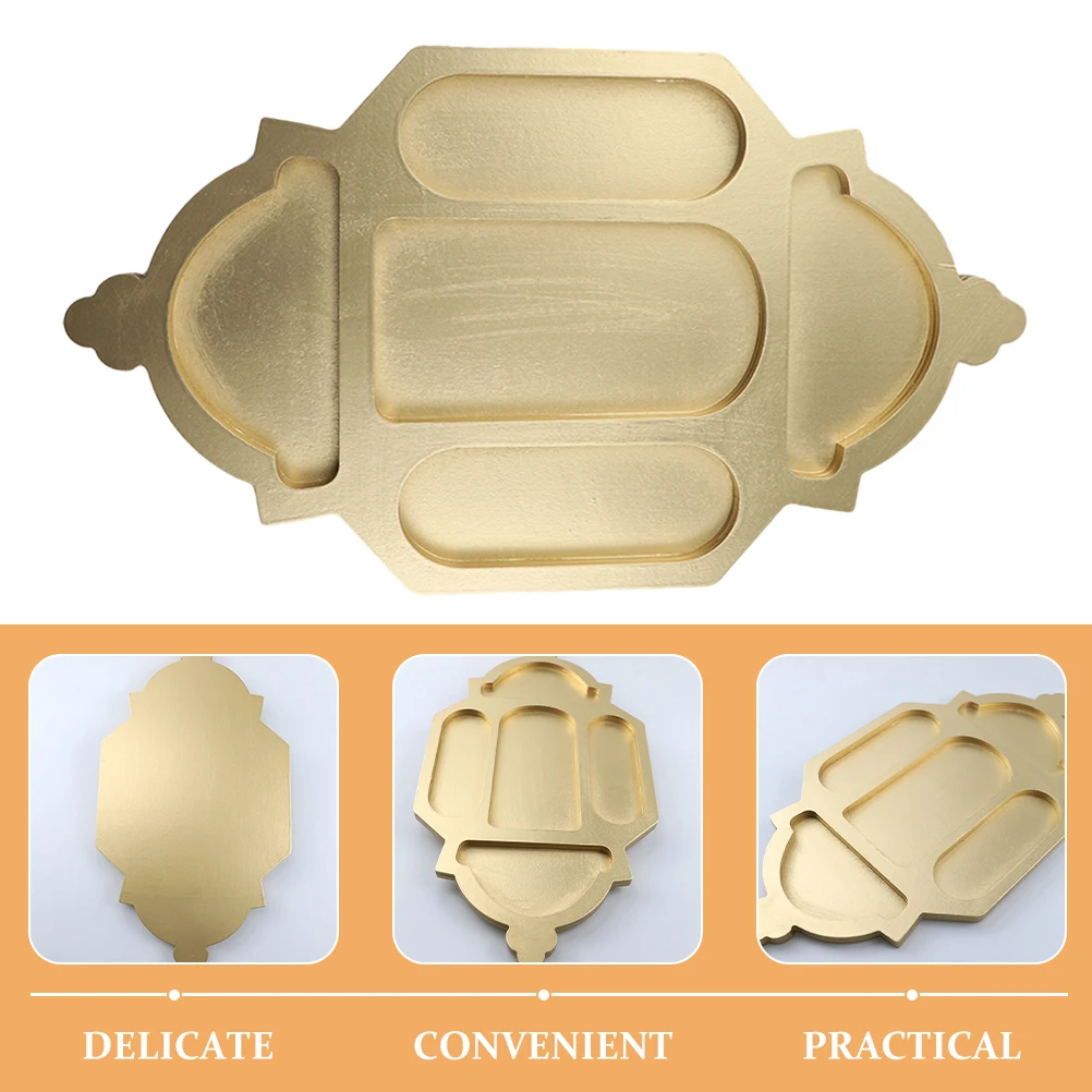 

Lantern Shaped Wooden Tray for Eid Decorative Food Serving Ramadan Dried Fruit Snack Storage Plate Decorative Platter