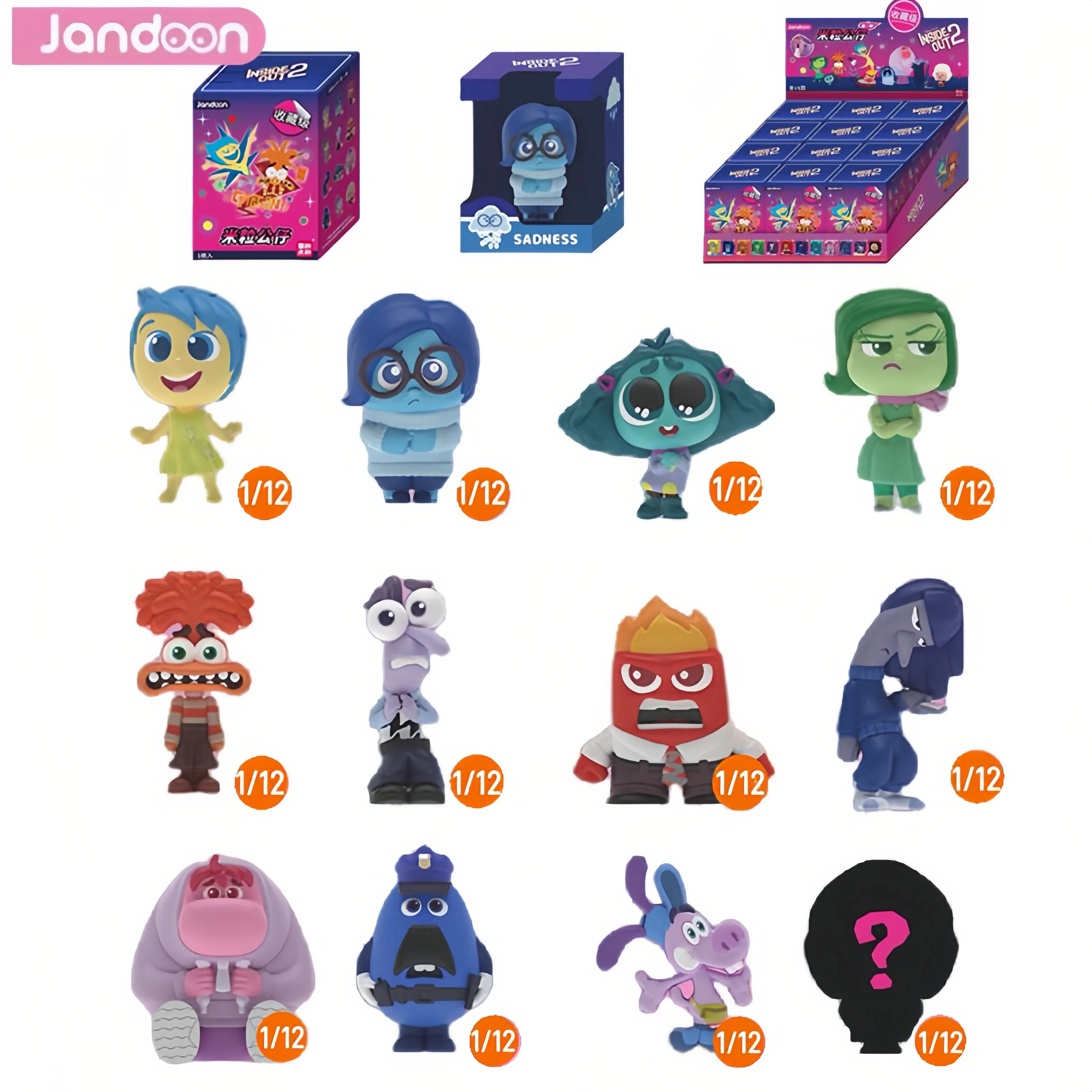 

Оригинальная кукла JANDOON Inside Out2, кукла с рисовым зерном, сюрприз, слепая коробка, игрушка, радость, двор, дизайн, страх, угол, мини-фигурки, слепая коробка