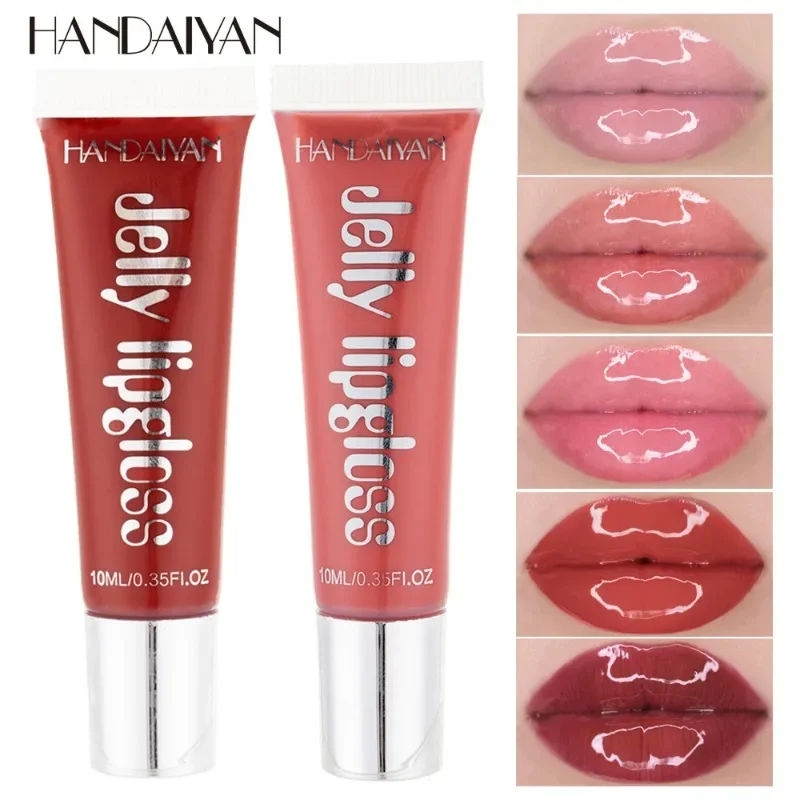 EOEKKY-manguera de Color caramelo, brillo de labios de gelatina, brillo de labios de vidrio transparente, esmalte de labios de espejo, hidrata los labios de Toot de las niñas