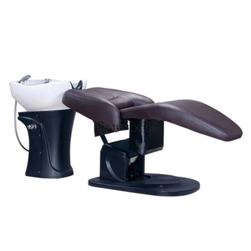 

03.-Simple Barber Shop Fully Automatic Electric Massage Shampoo Bed Beauty Salon