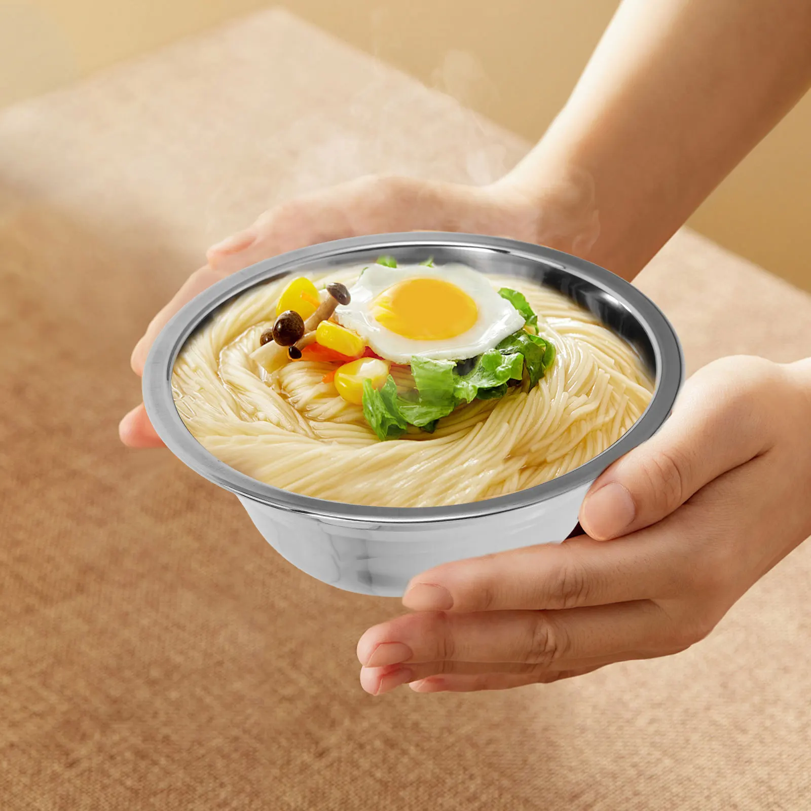 

2 шт. миски из нержавеющей стали, большие утолщенные миски для смешивания, металлические вложенные кухонные миски для хранения продуктов, умывальник для овощей