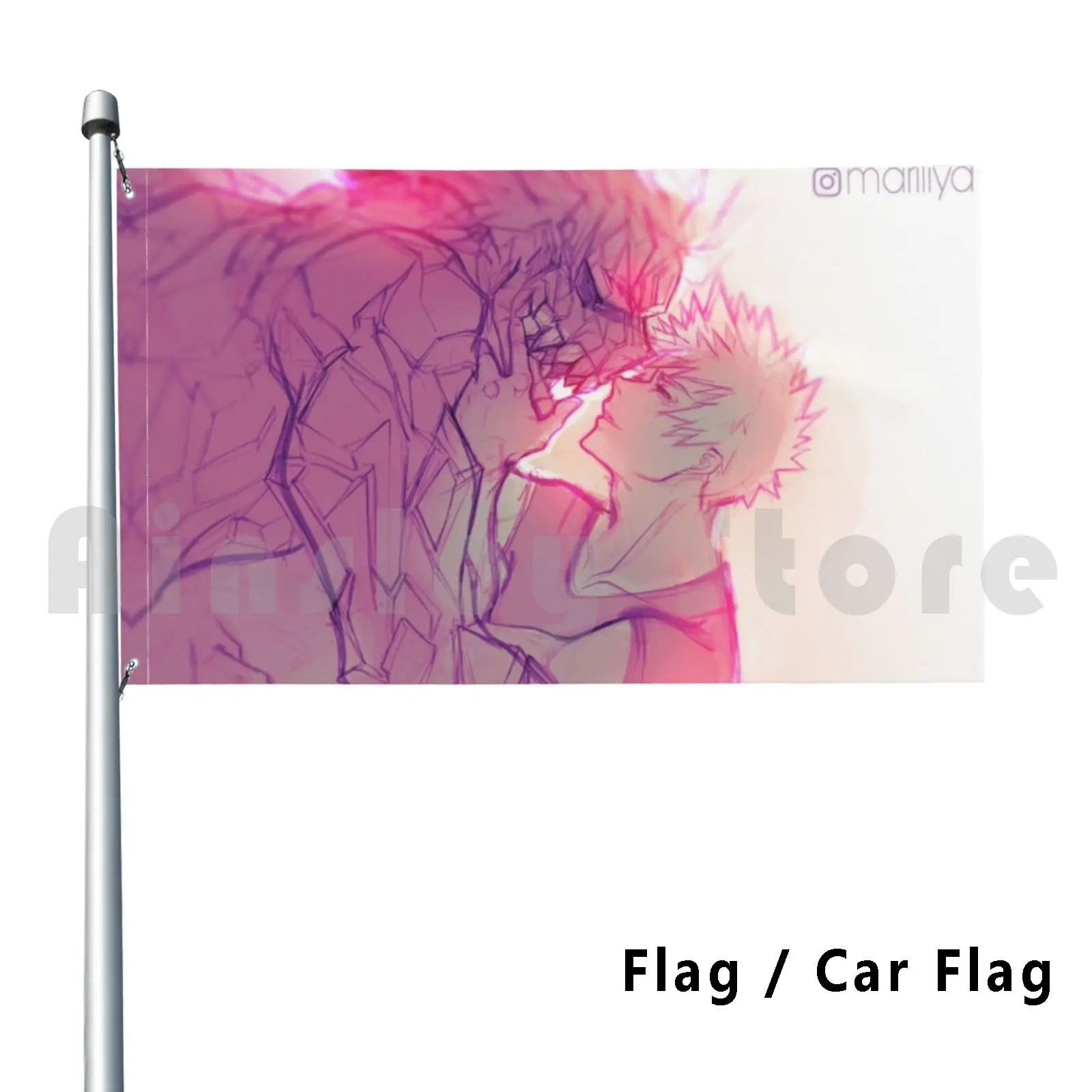 Unbreakable-Kiribaku Flag Car Flag Funny Kiribaku Bakushina Bakugou Bnha Mha Katsuki Bakugo Kirishima