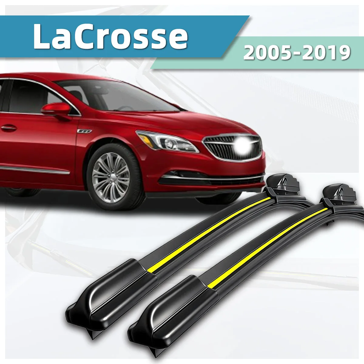 

Щетки стеклоочистителя для автомобиля, 2 шт., подходят для Buick LaCrosse (2005-2019), из натурального каучука, стабильные и долговечные, двусторонние.
