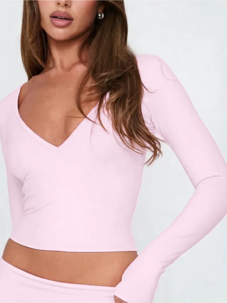Sports Long Sleeve Solid Color Top Women Gym Yoga Top Workout Clothes Sports T Shirt Fitness Activewear Running Tight Tops