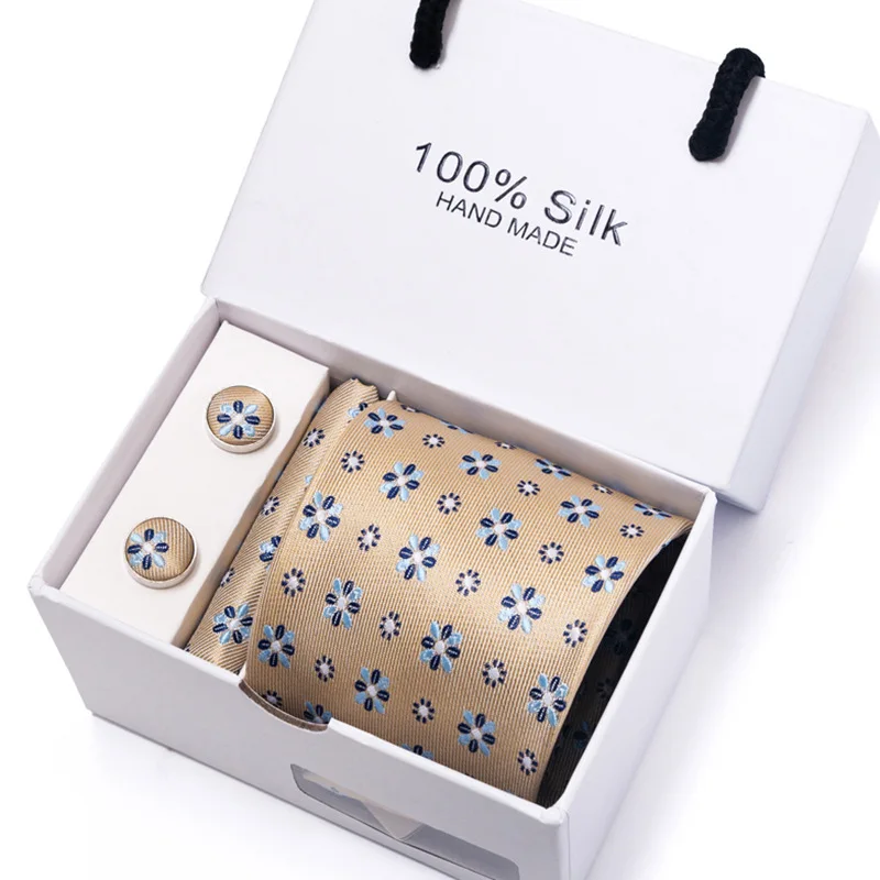 ผู้ชายใหม่ดอกไม้ Polka Dot Multi-สีจุดของขวัญกล่อง 5 ชุดกลุ่ม Tie ธุรกิจงานแต่งงาน Tie