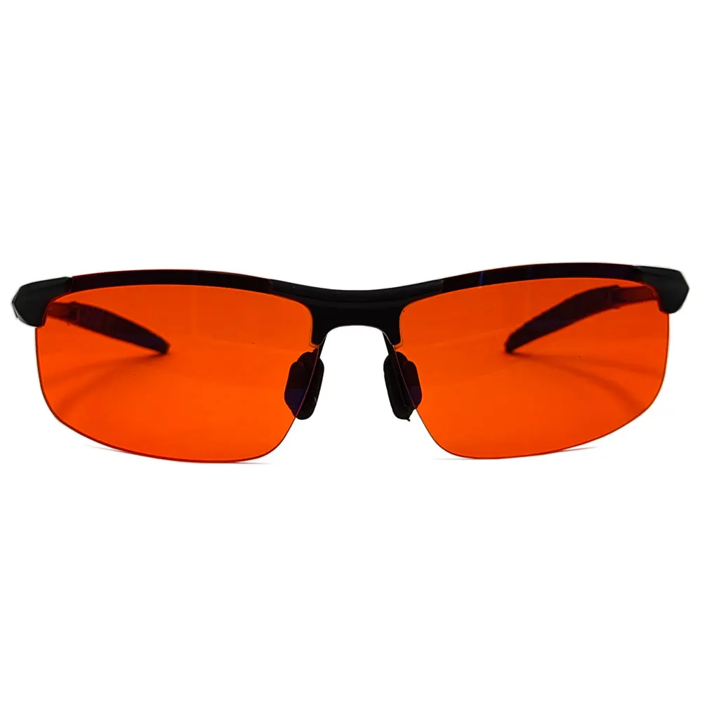 Lunettes de sport bloquant la lumière bleue, verres orange et ambre, lunettes d'ordinateur pour mieux dormir, 100%