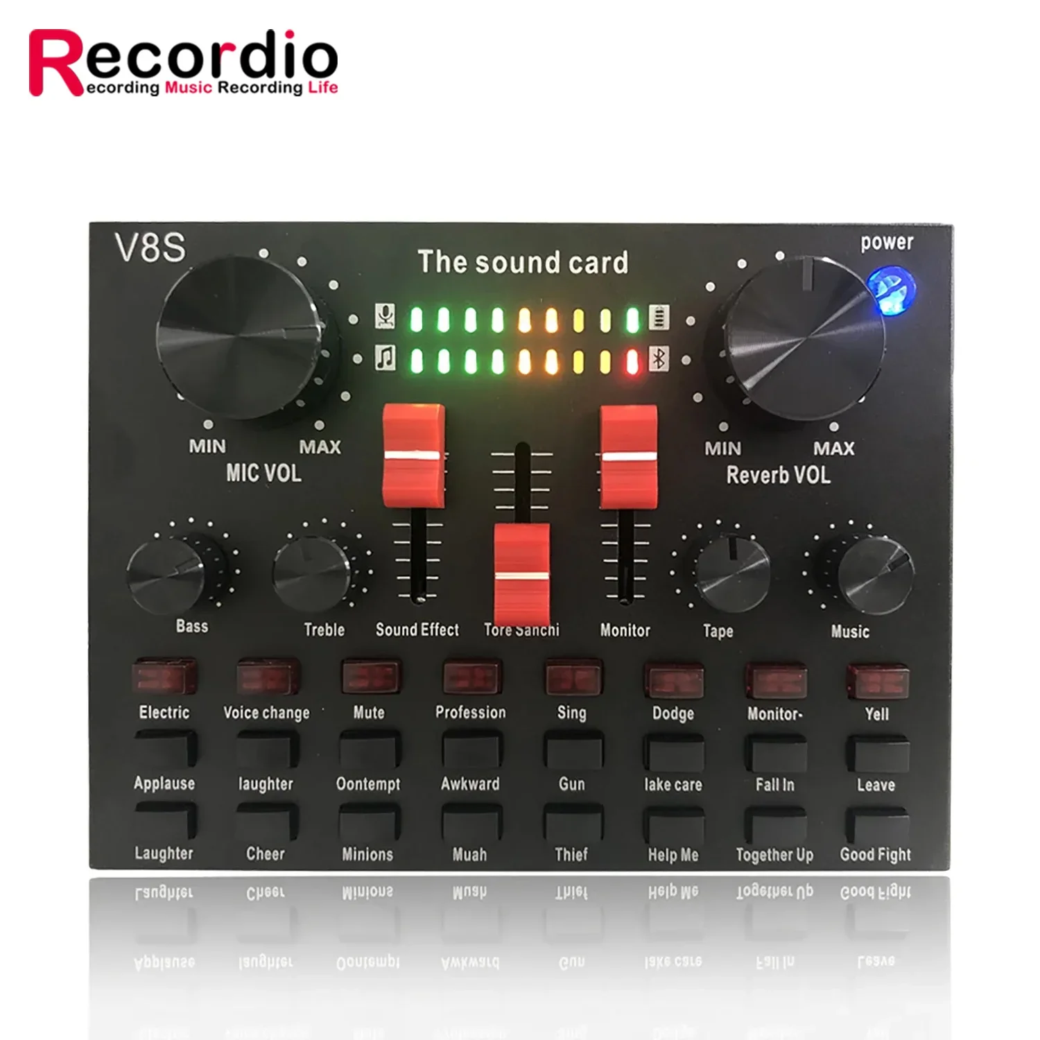

GAX-V8S Wholesale Price USB Sound Card with Audio Mixer Interface Multi-Function Sound Card for Game Live Streaming